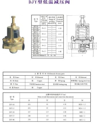 DJY型低温减压阀