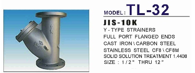 台湾TL-32法兰Y型过滤器 JIS-10K